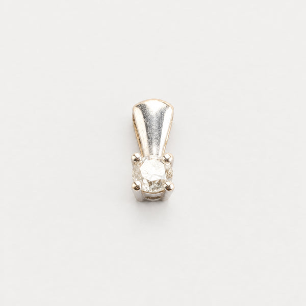 Solitärhänge med diamant (0.11 ct) i 14K vitt guld, 1 cm, 0.5 g