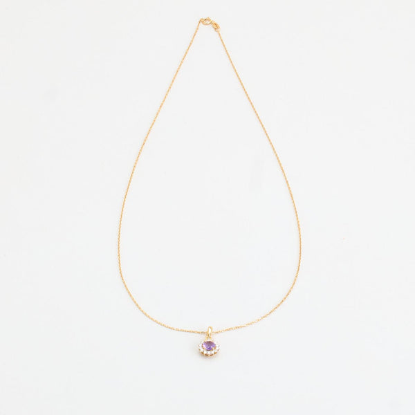Ankarkedja Rosetthalsband med diamant (0.12 ct) i 18K guld, 45 cm, 1.5 g
