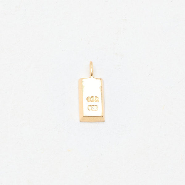 Dogtag-hänge i 14K guld, 1.5 cm, 1.7 g