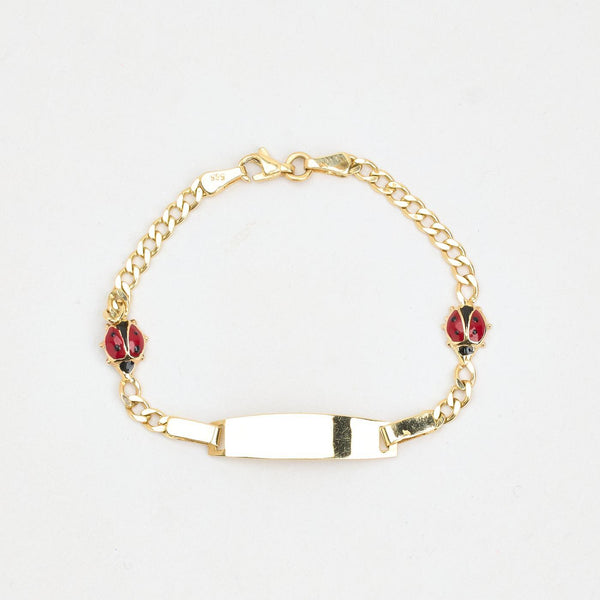 Pansar Armband med platta i 14K guld, 15 cm, 3 g