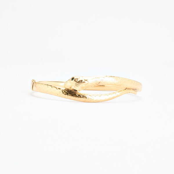 Orm armring med lås i 14K guld, 6.5 cm, 11 g