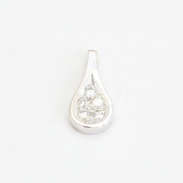 Dropphänge med diamant (0.11 ct) i 18K vitt guld, 1.2 cm, 0.9 g