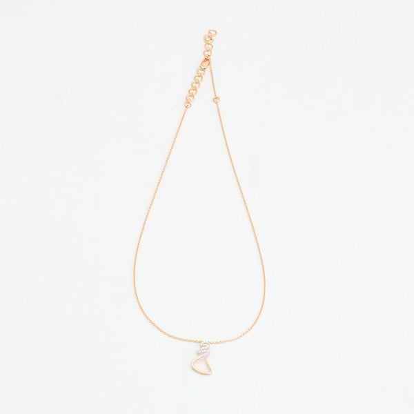 Modern Ankarkedja Halsband med diamant (0.11 ct) i 18K vitt guld, 46 cm, 4 g