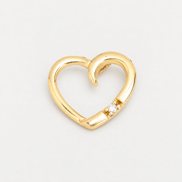 Hjärta Berlock med diamant (0.01 ct) i 14K guld, 1 cm, 0.58 g