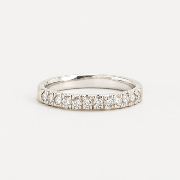 Alliansring med diamant (0.19 ct) i 14K vitt guld strl. 15.9 / strl. 50