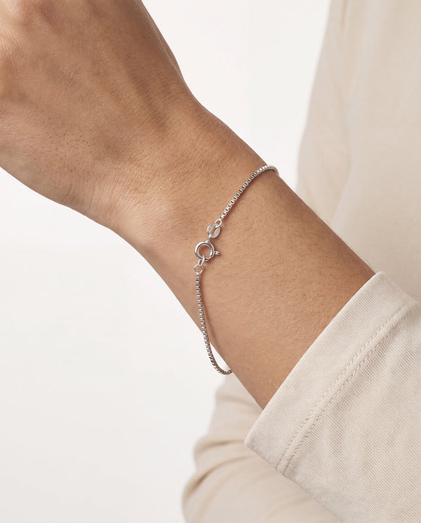 Venezia Armband i 8K vitt guld, 19.5 cm, 1 g