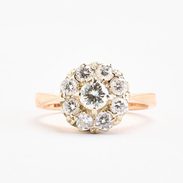 Haloring med diamant (1.06 ct) i 14K guld strl. 16.6 / strl. 52