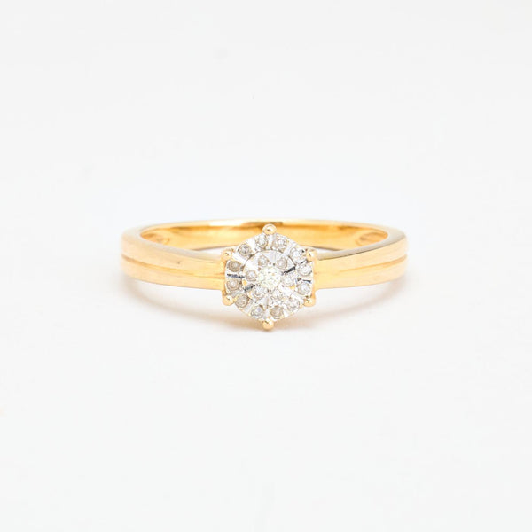 Illusion ring med diamant i 8K guld strl. 18.5 / strl. 58