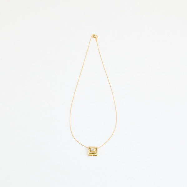 Geometrisk Venezia Illusionhalsband med diamant (0.5 ct) i 18K guld, 45.5 cm, 3.05 g