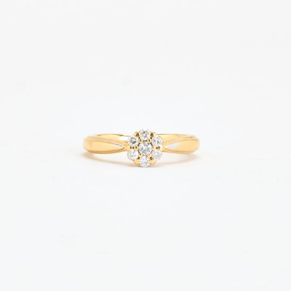 Illusion ring med diamant (0.11 ct) i 18K guld strl. 16.9 / strl. 53
