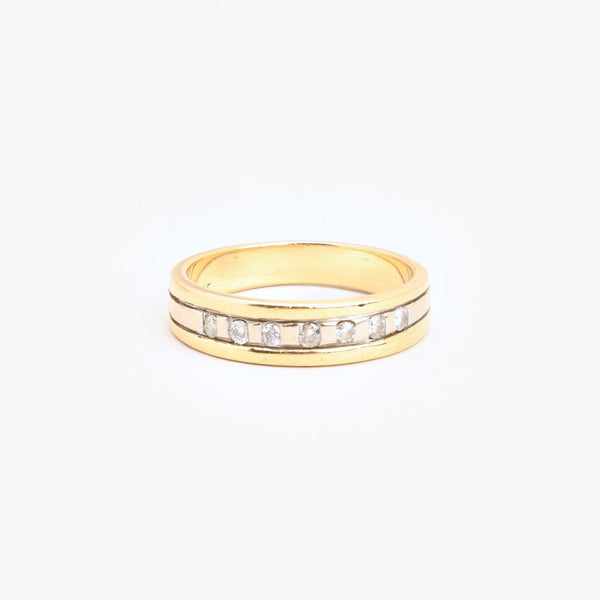 Gypsyring med diamant (0.07 ct) i 14K guld strl. 17.5 / strl. 55