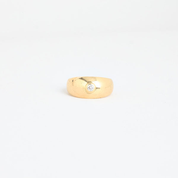 Gypsyring med diamant (0.08 ct) i 18K guld strl. 16.2 / strl. 51
