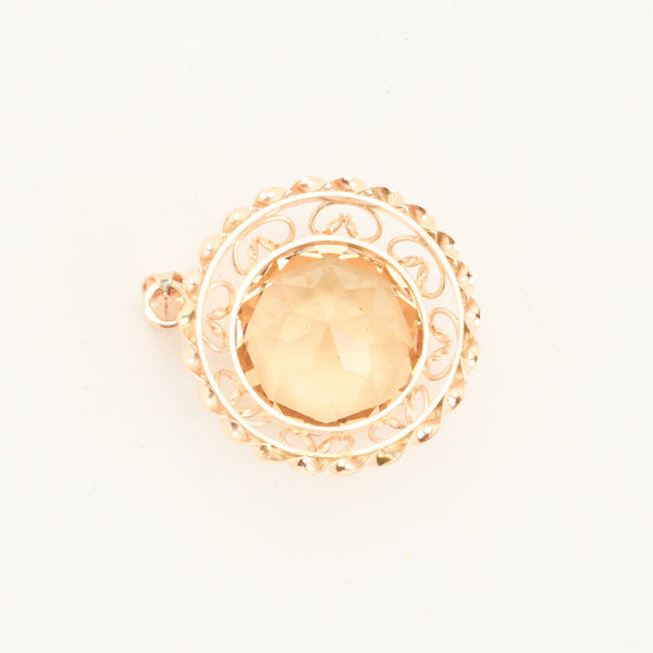 Hänge i 14K roséguld med en glas, 3.5 cm, 3.26 g