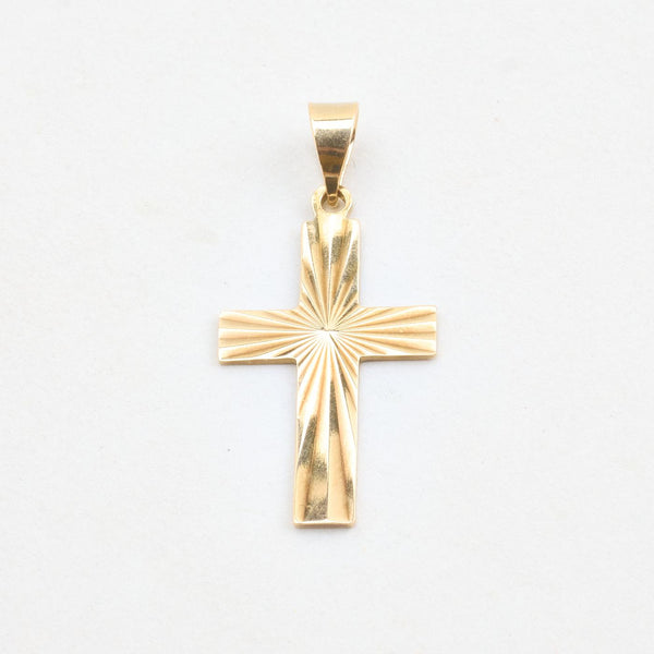 Mönstrad kors i 14K guld, 3.5 cm, 1.8 g