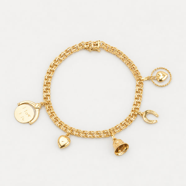 Bismarck berlockarmband i 14K guld, 19 cm, 9.8 g