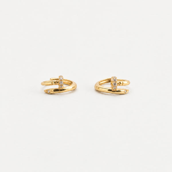Orm Huggies i 18K guld, 1 cm,