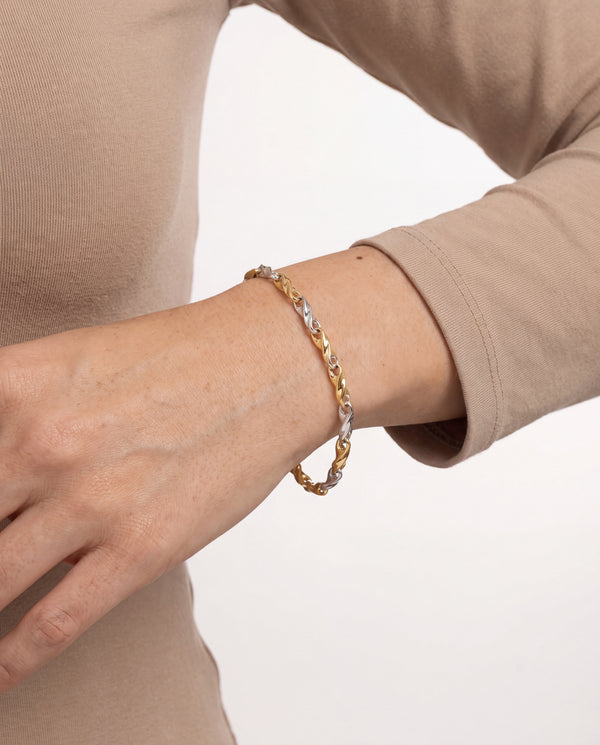 Vridna Armband i 14K vitt guld, 19.5 cm, 11.9 g