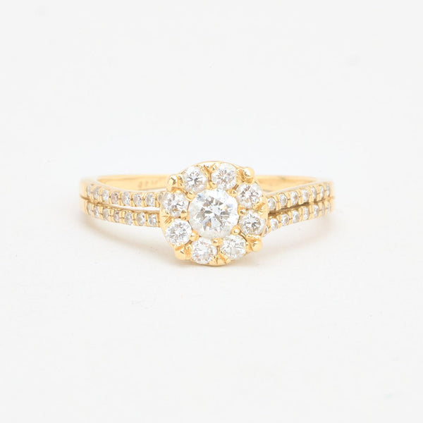 Illusion ring med diamant (0.63 ct) i 14K guld strl. 16.9 / strl. 53
