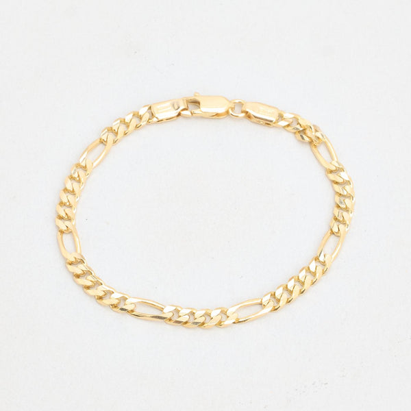 Figaro Armband i 14K guld, 18.5 cm, 8 g