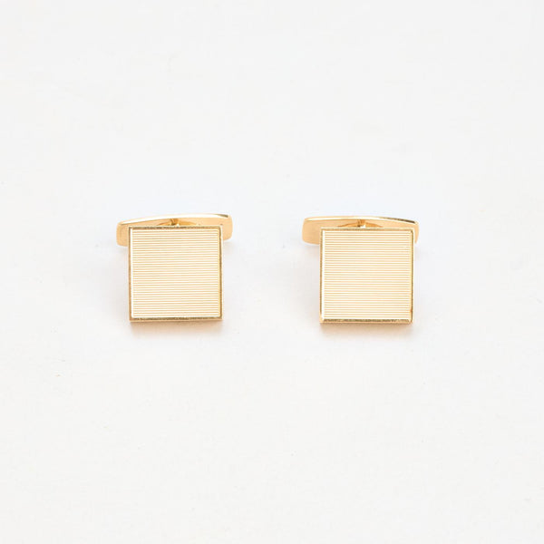 Block Manschettknappar i 14K guld, 3 cm, 15.1 g
