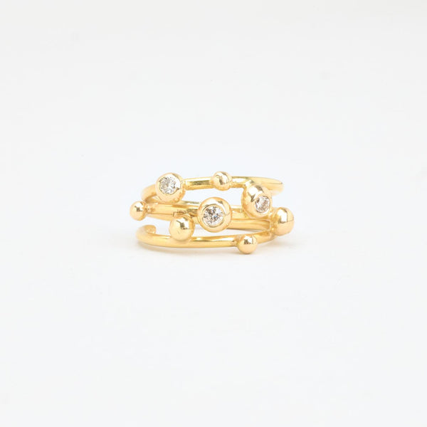 Statementring med diamant (0.11 ct) i 18K guld strl. 15 / strl. 47