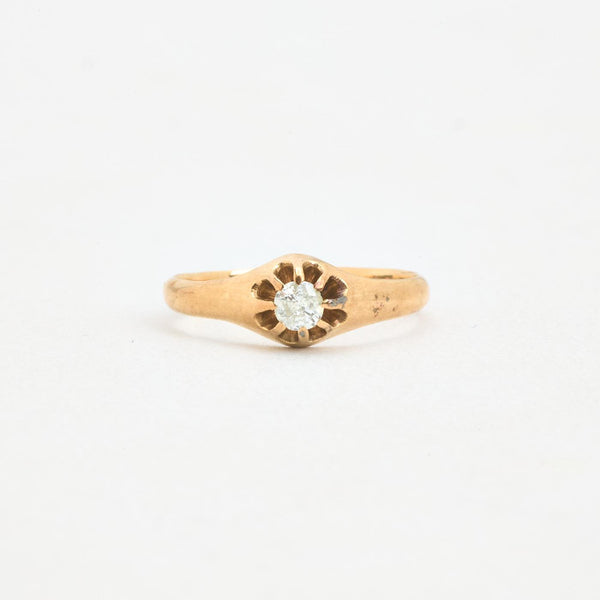 Gypsyring med diamant (0.19 ct) i 14K guld strl. 17.5 / strl. 55