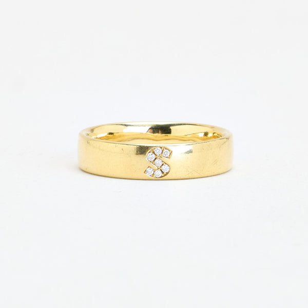 Band med diamant (0.01 ct) i 14K guld strl. 18.1 / strl. 57