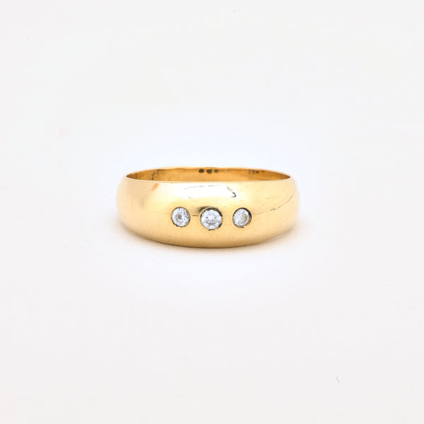 Gypsyring i 14K guld med en zirkonia strl. 19.4 / strl. 61