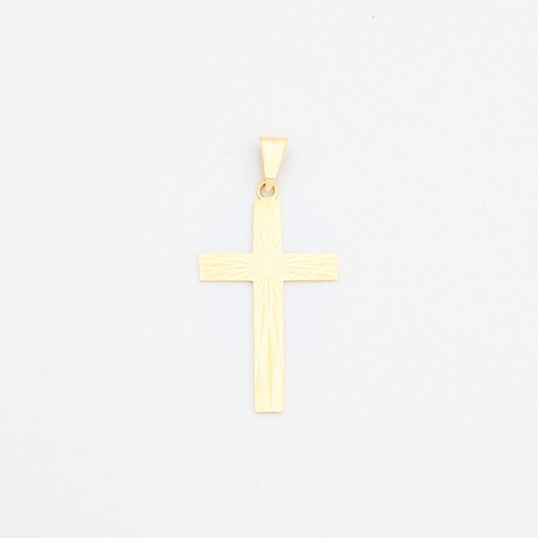 Mönstrad kors i 14K guld, 4 cm, 1.7 g