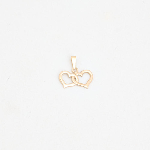 Dubbelt Hjärthänge i 8K guld, 2 cm, 0.98 g