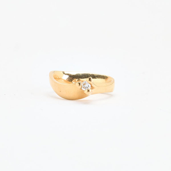Solitärring med diamant (0.05 ct) i 14K guld strl. 15.6 / strl. 49